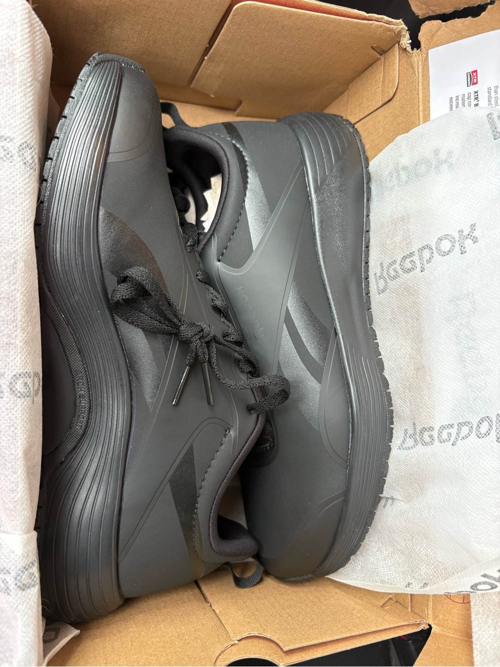 Reebok womens Matte Black Low-Profile Athletic Trainers